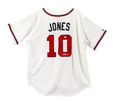 Chipper Jones Signed Atlanta Braves Replica Jersey Collection of (6)